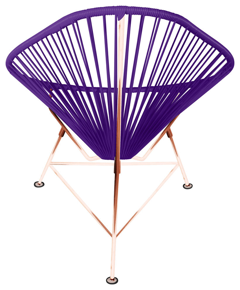 Junior Indoor/Outdoor Handmade Acapulco Chair, Purple Weave, Copper Frame