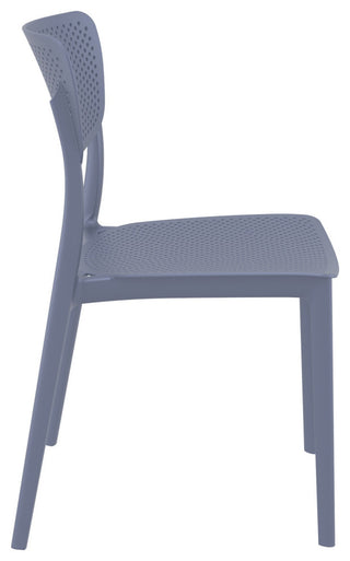 Lucy Outdoor Dining Chair, Set of 2, Dark Gray