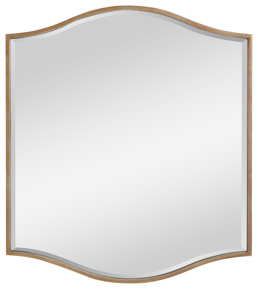 Uttermost Cerise Traditional MDF Metal Wall Mirror in Antique Gold