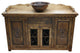 Anderson Rustic Bathroom Vanity With Carving, 60"x22"x36", Real Drawer