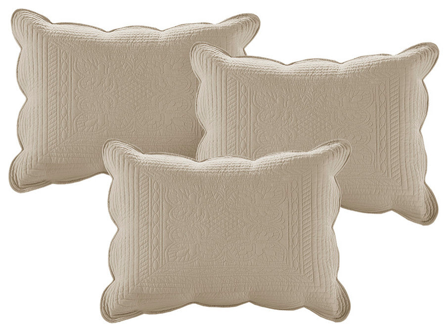 Madison Park Tuscany 6 Piece Reversible Scalloped Edge Daybed Cover Set, Khaki
