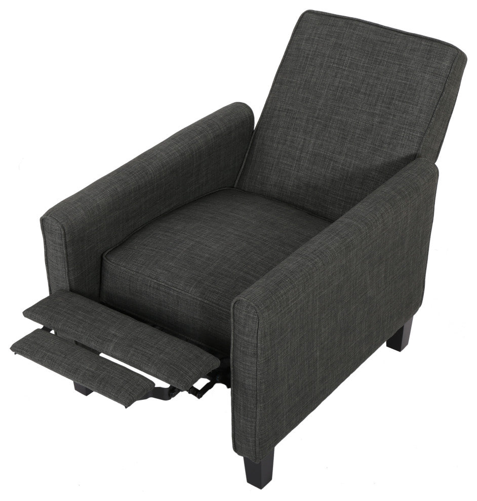 GDF Studio Hinus Indoor Upholstery Club Chair Recliner, Dark Forest Gray