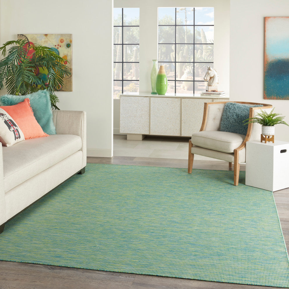 Nourison Positano Contemporary Area Rug, Blue/Green, 10'x14'