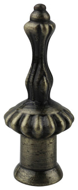 Markington Lamp Finial, 2" Tall, Antique Brass, Single