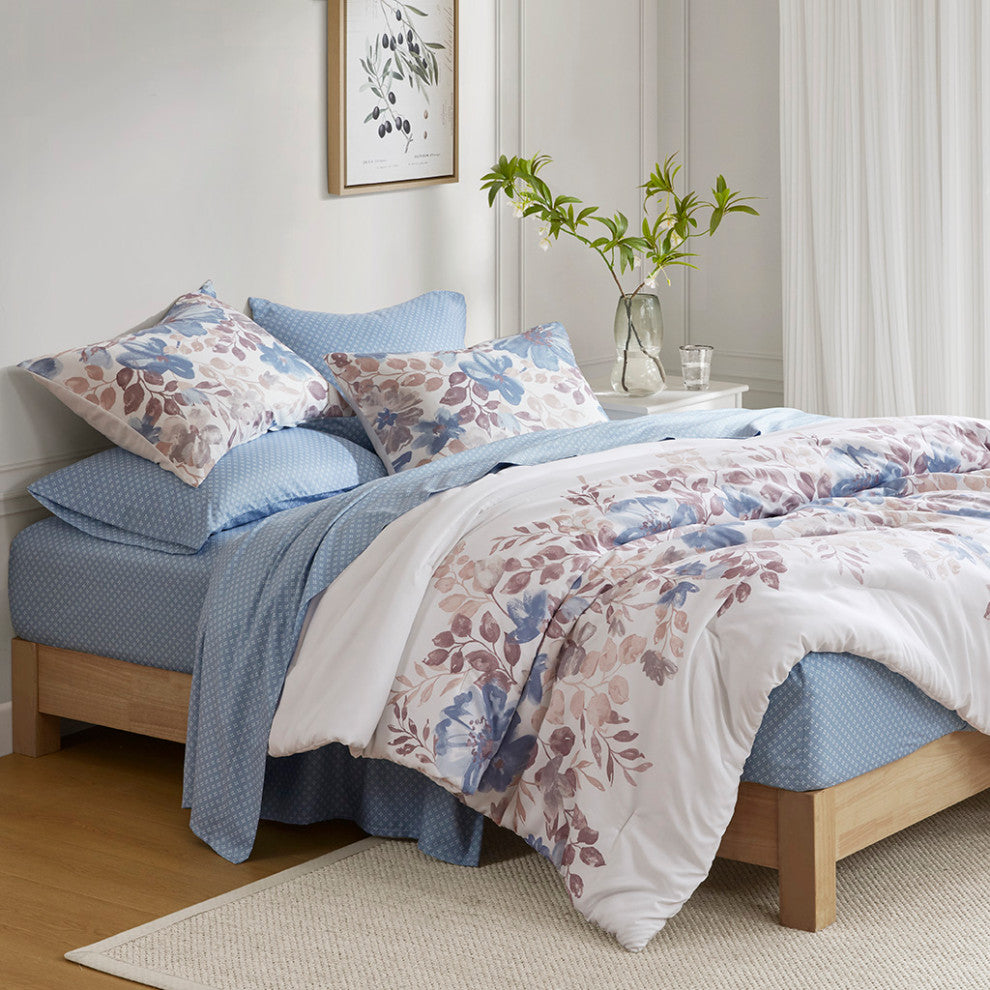 Madison Park Essentials Luna Floral Comforter Set With Bed Sheets