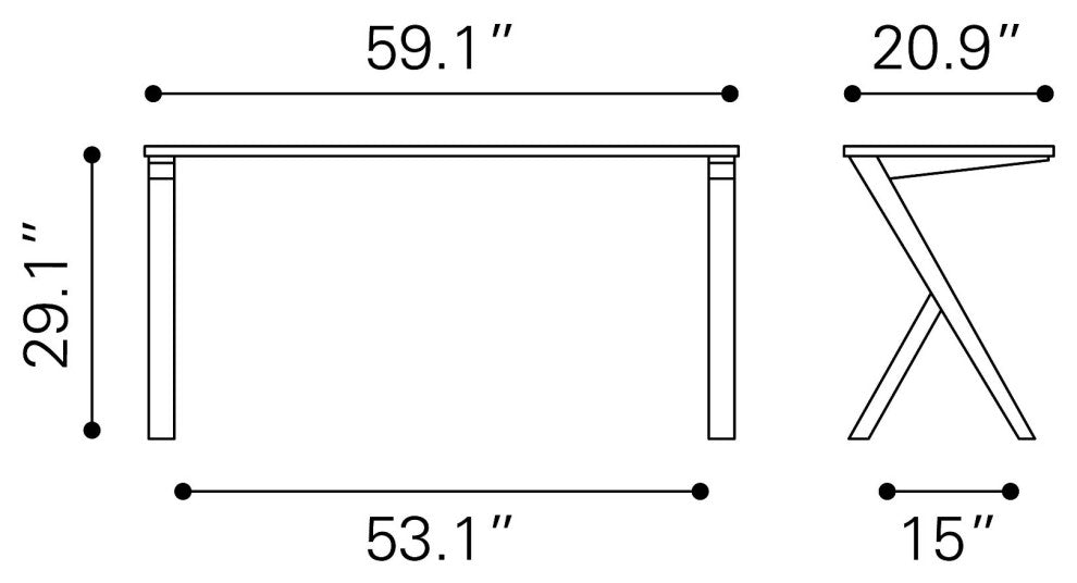 Computer Work Desk, Rectangular, Wood, Walnut, Home Business Office Furniture