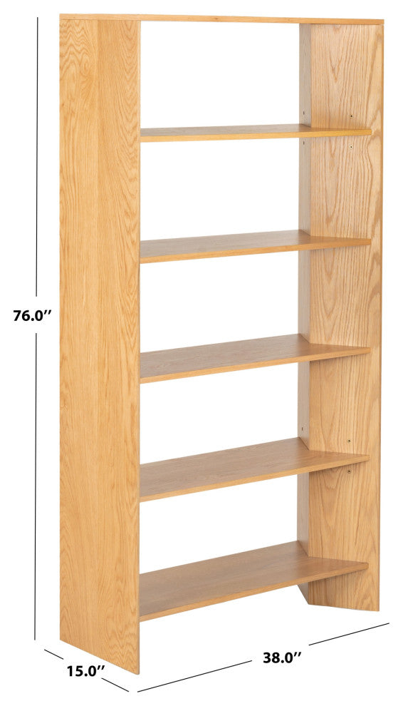 Safavieh Couture Norrington 5 Shelf Bookshelf, Natural