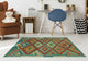 Sangat Kilim Hestia Blue/Orange Rug, 3'10x6'1