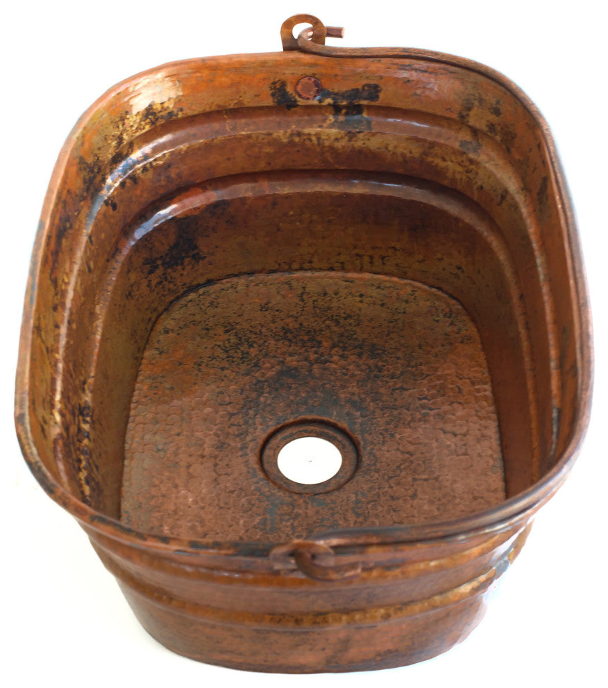 Rectangular Vessel Bathroom Copper Sink