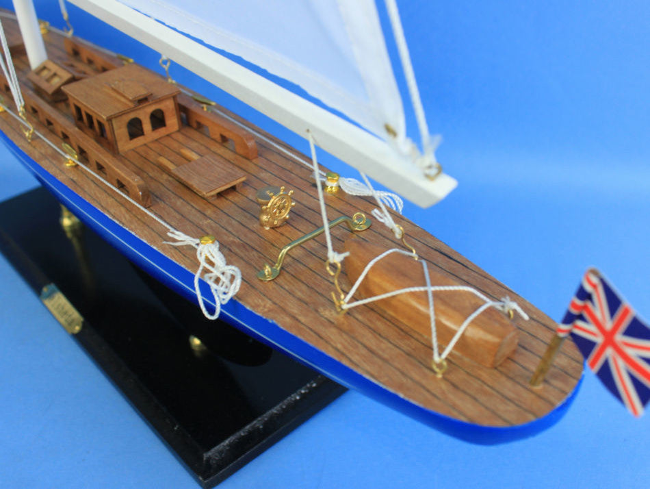 Wooden Velsheda Model Sailboat Decoration, 35"