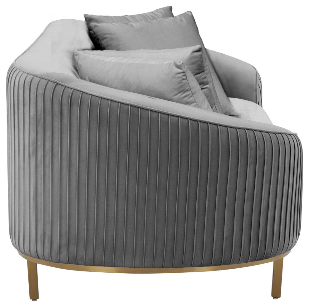 Michelle Light Gray Pleated Sofa