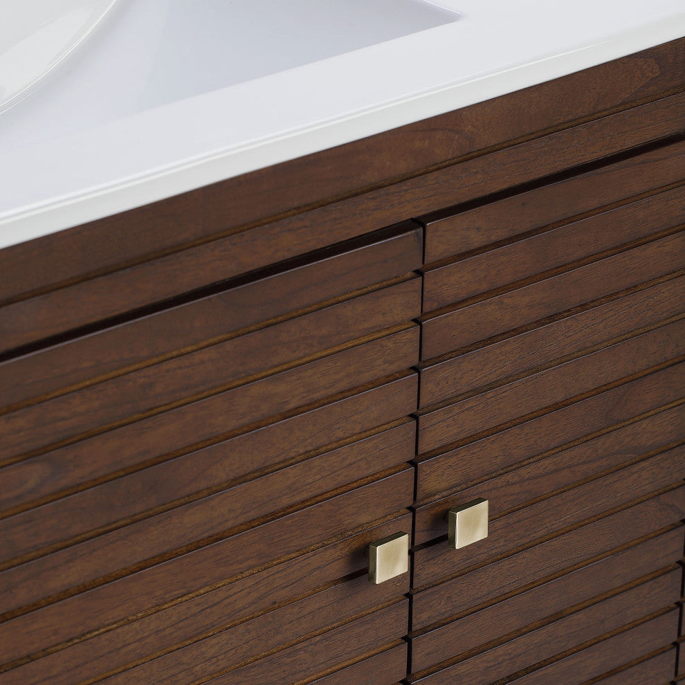 Ledger 36" Bathroom Vanity Walnut White