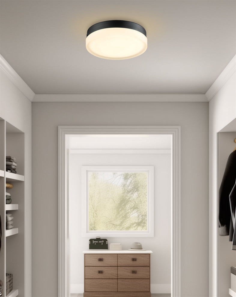 Kira Home Luna 11" Flush Mount Ceiling Light, Integrated 25W LED, Frosted Glass