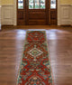 Fine Vintage Distressed Aimal Red/Beige Runner, 2'2x11'10