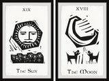 Sun and Moon Tarot Diptych, 2-Piece Set, 12x18 Panels