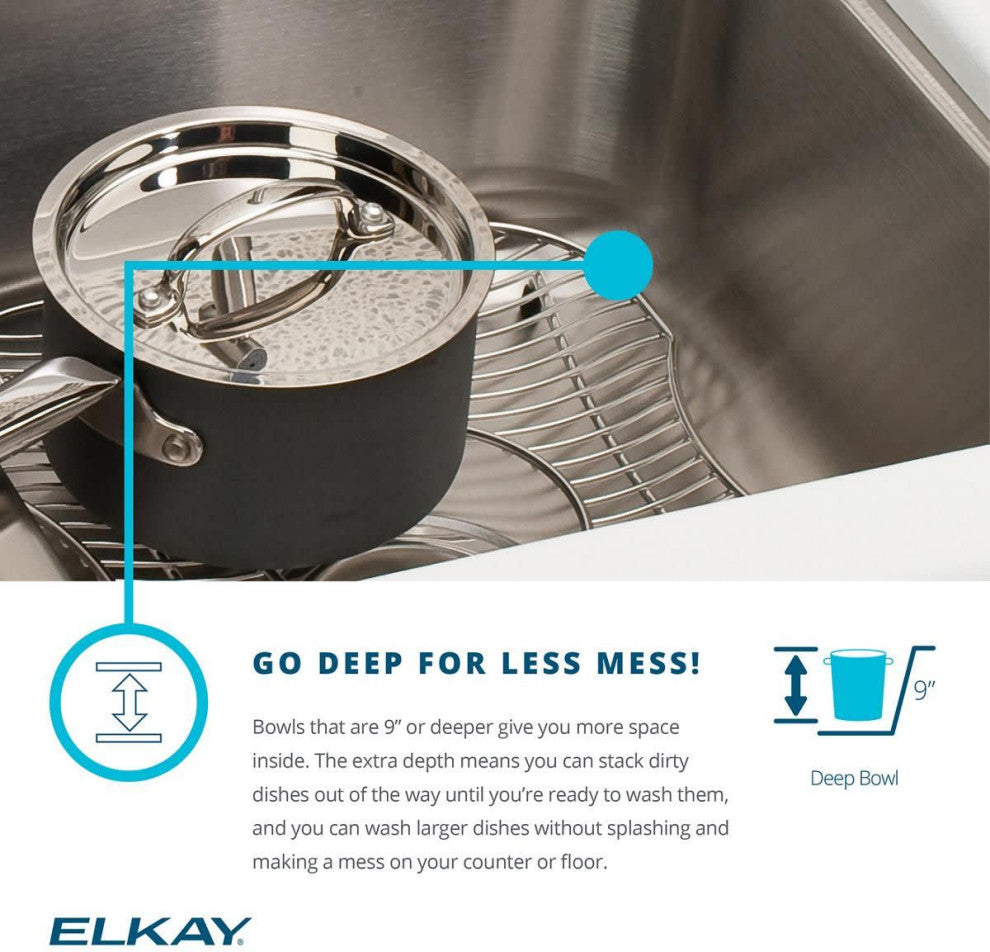 Elkay ECTRU12179TC Crosstown 13-1/2" Undermount Single Basin - Stainless Steel