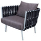 LeisureMod Spencer 4 Piece Outdoor Patio Rope Sofa Conversion Set, Black