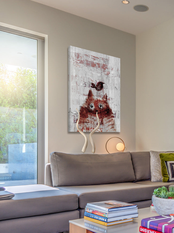 "Bird Head" Painting Print on Wrapped Canvas, 16"x24"