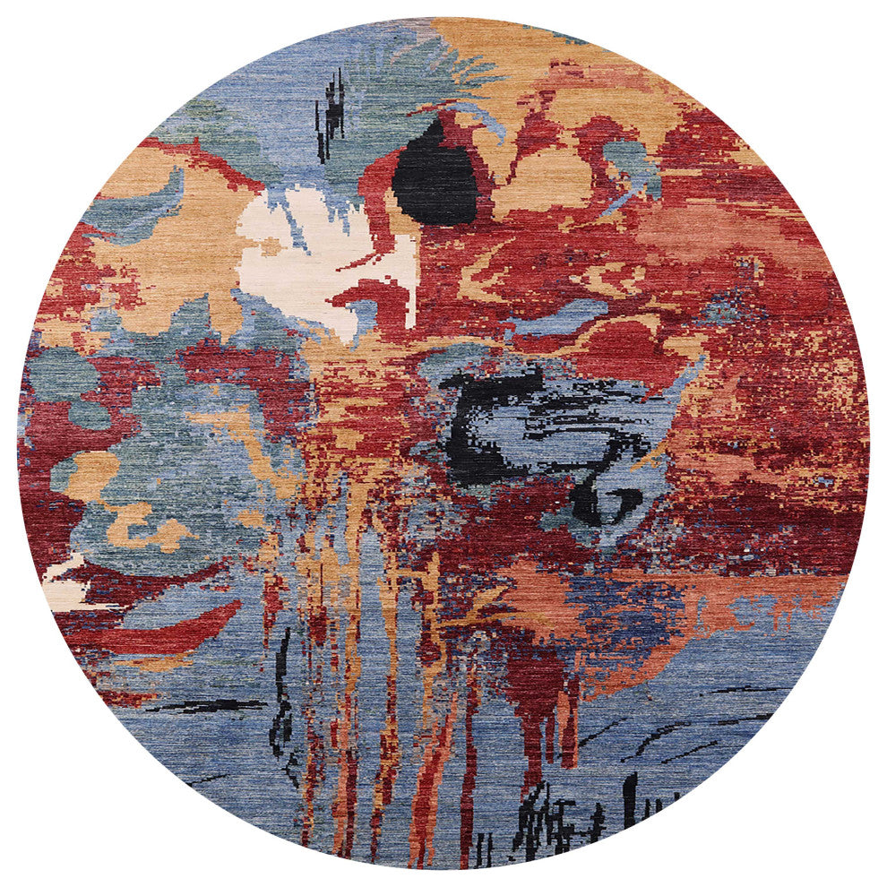 Ahgly Company Indoor Round Mid-Century Modern Area Rugs, 7' Round