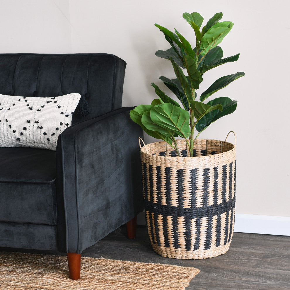 Cattail and Paper Pillar Basket