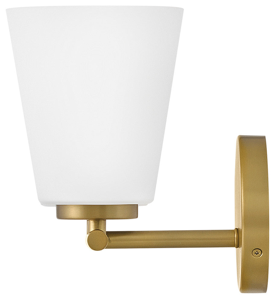 Lark Bri Medium Three Light Vanity, Lacquered Brass