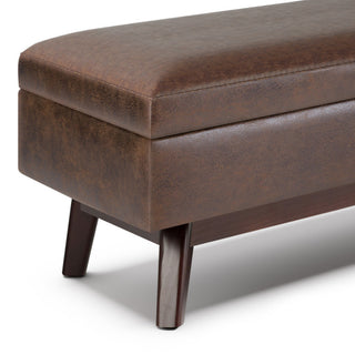 Owen Rectangular Storage Ottoman, Distressed Chestnut Brown