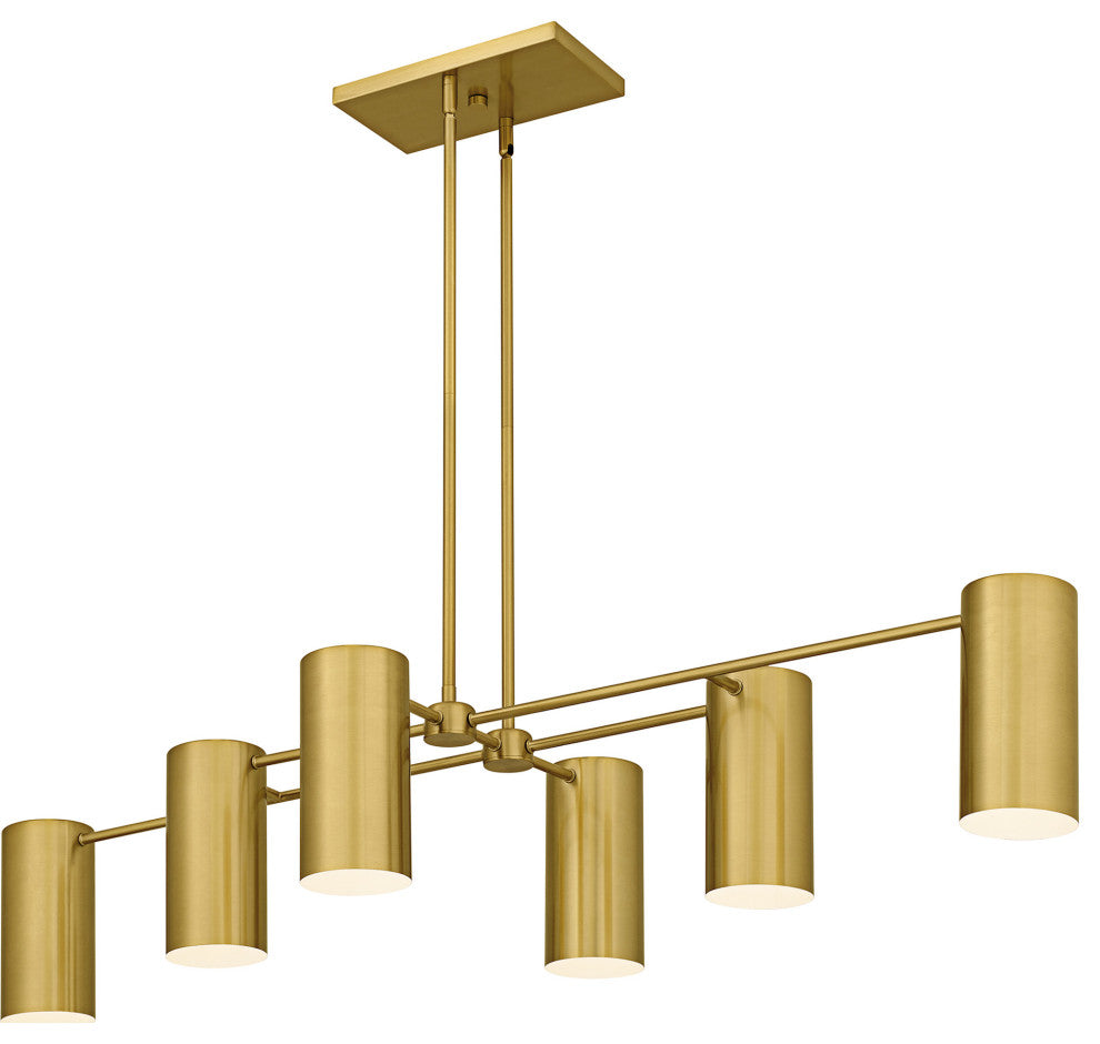 Quoizel FLD650 Foreland 6 Light 50"W Linear Chandelier - Brushed Gold
