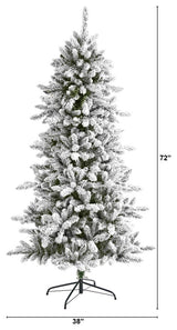 6ft. Flocked Livingston Fir Artificial Christmas Tree With Pine Cones
