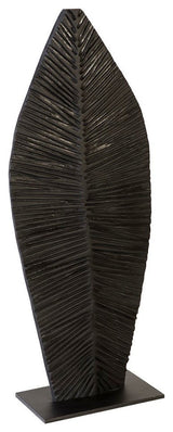 Carved Leaf on Stand, Burnt, Small