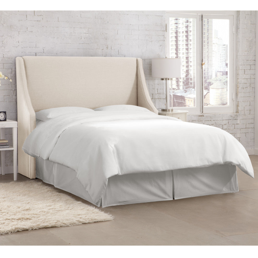 Wingback Headboard, Linen Talc, California King