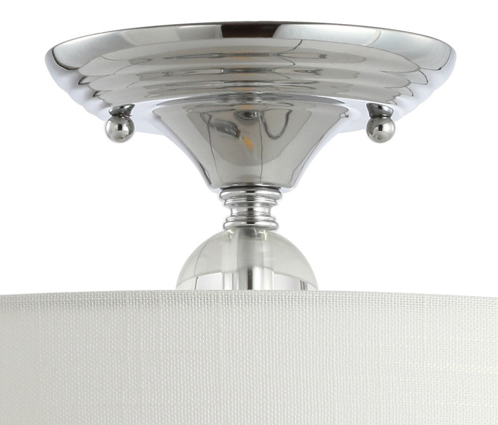 Marc 15" Metal and Crystal LED Flush Mount, Chrome