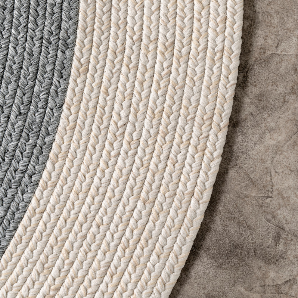 Nuloom Casual Solid Border Area Rug, Grey 6'Round