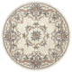 New Aubusson Rug, Ivory, 6' Round
