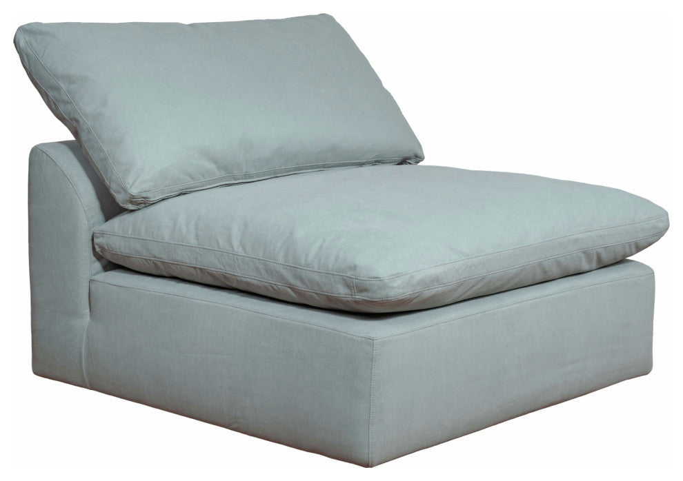 7-Piece Slip-Covered U-Shaped Pit Sectional Sofa, Ocean Blue