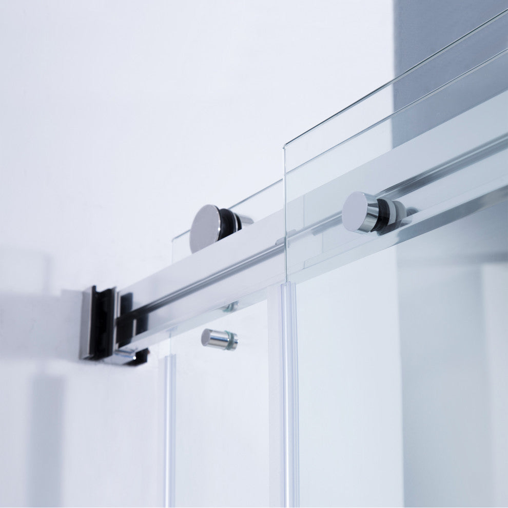 Spezia Double Sliding Frameless Shower Door, Polished Chrome, 64" W X 76" H
