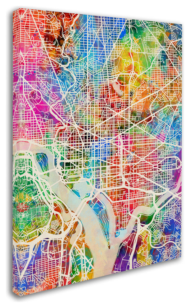 Michael Tompsett 'Washington DC Street Map' Canvas Art, 32"x24"