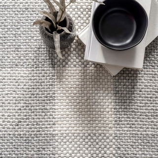 Nuloom Hand Woven Ellis Farmhouse Plaid Fringe Striped Area Rug, Grey 6'x9'