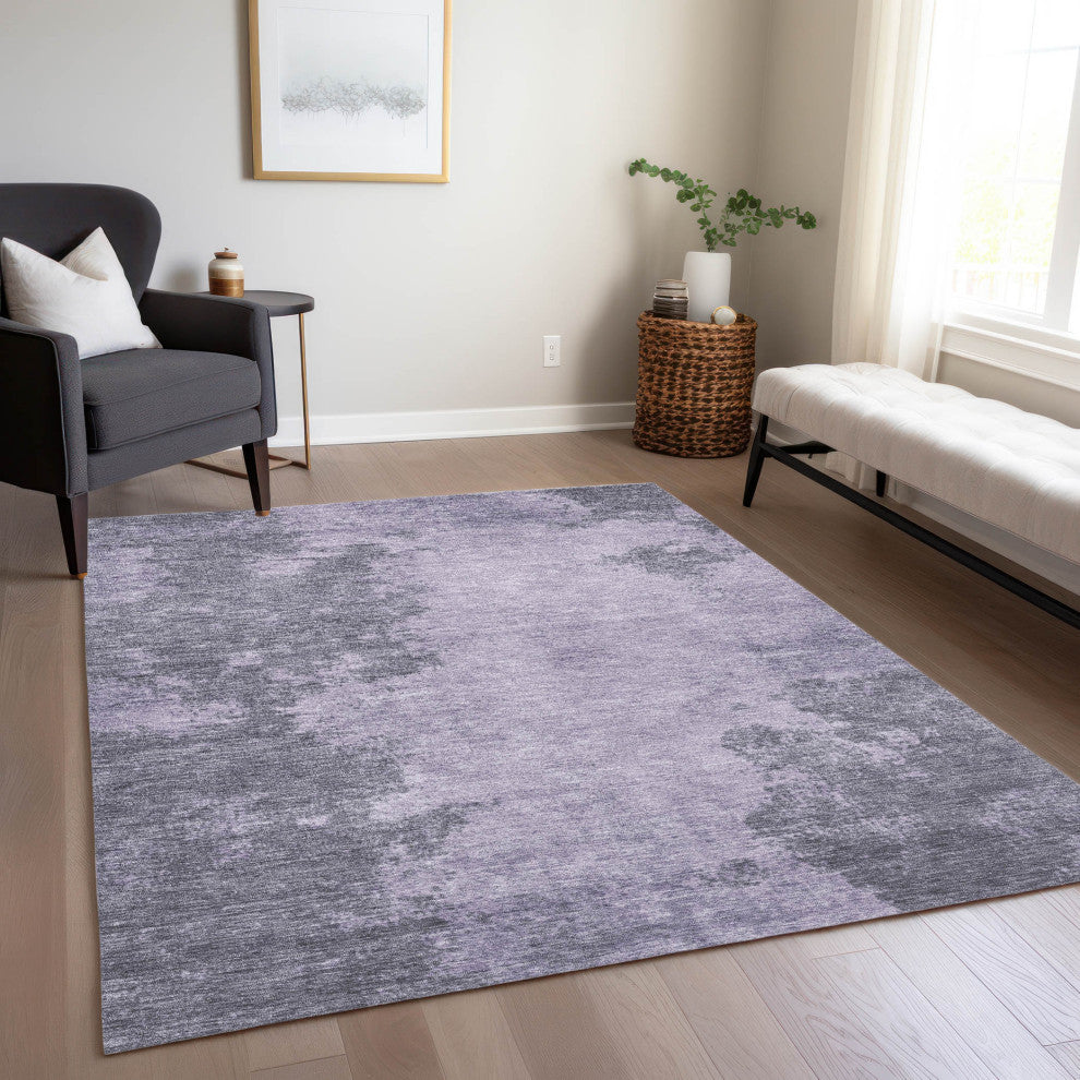 Machine Washable Indoor/Outdoor Chantille ACN1902 Purple 8' x 10' Rug