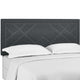 Reese Nailhead King and California King Upholstered Linen Fabric Headboard Gray