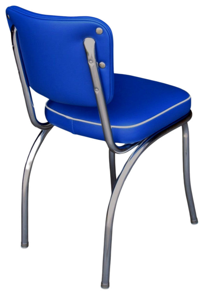 Retro Home Upholstered Dining Chair, Royal Blue