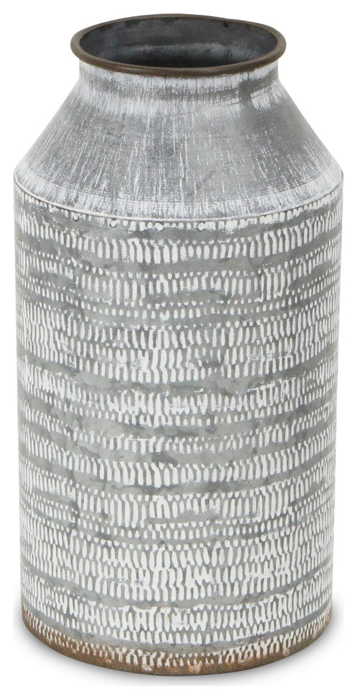 White Washed Galvanized Metal Jug