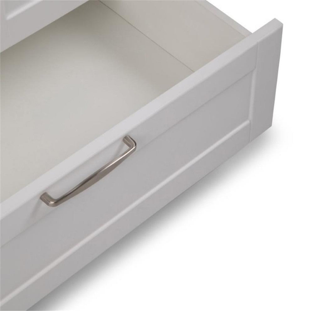 28 Inch Laundry Cabinet With Pull-Out Faucet & Stainless Steel Sink, Pure White