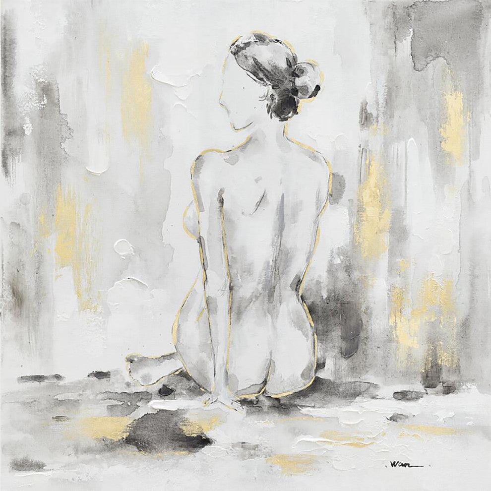 Abstract art beautiful woman -  Oil Painting Print on Wrapped Canvas, Wall Decor