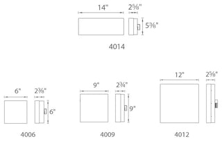 WAC Lighting Dice Square LED Flush Mount, Brushed Nickel, 12", Warm White 2700k