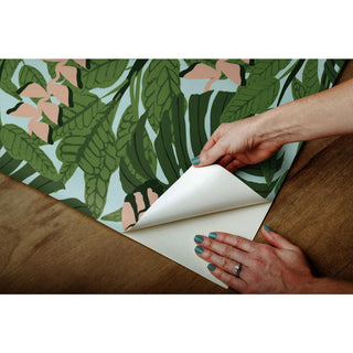 Finlayson Bunaken Peel And Stick Wallpaper, Green/Blue