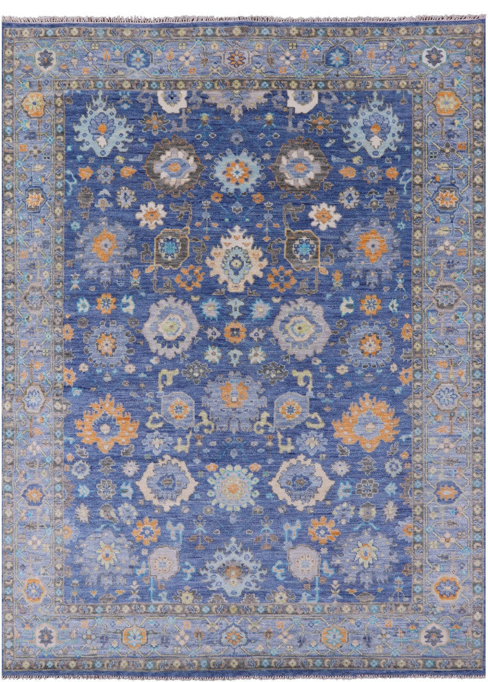 9' 3" X 12' 4" Turkish Oushak Hand Knotted Wool Rug - Q13601