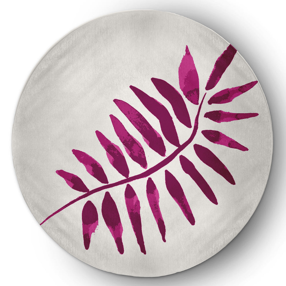 Frond 2 Spring Chenille Rug, Purple, 5' Round