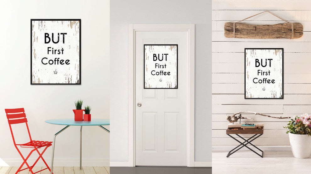 But First Coffee Inspirational, Canvas, Picture Frame, 28"X37"