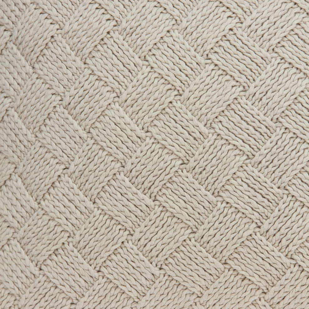 HomeRoots Square Textured Beige Accent Pillow Cover