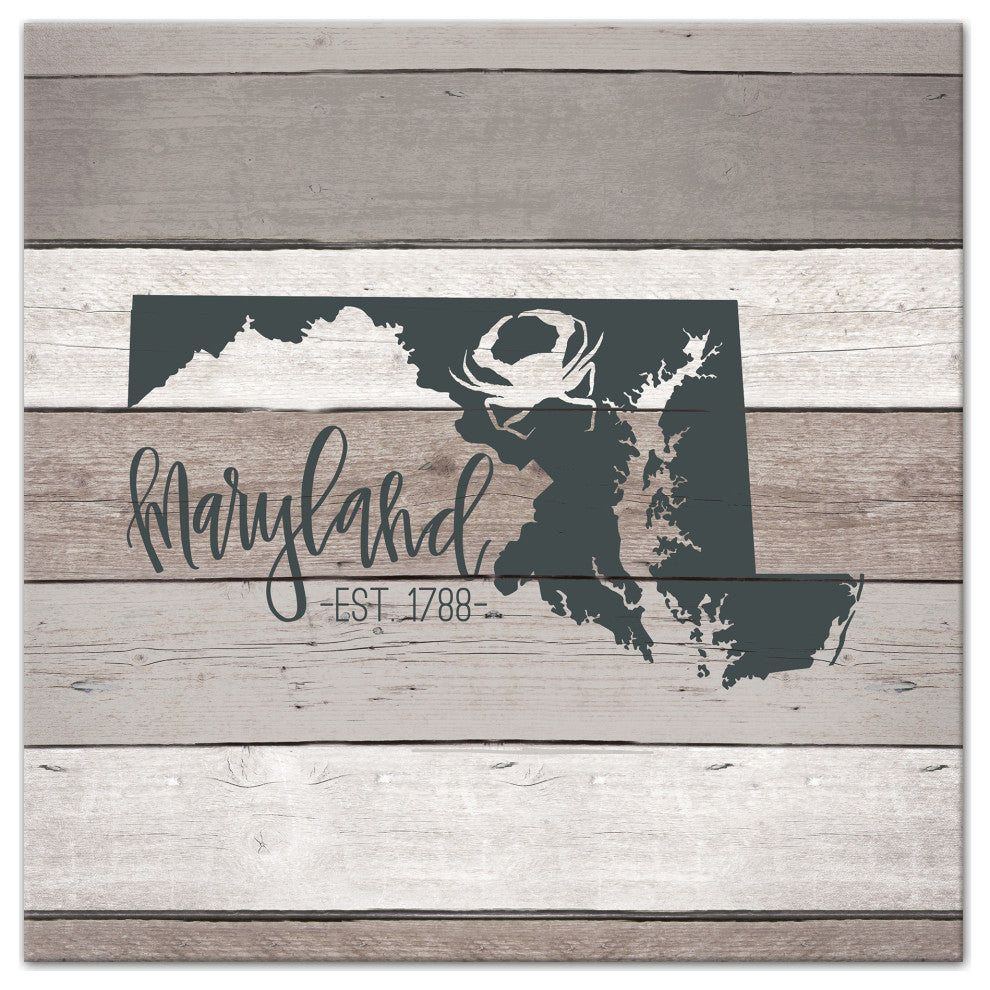 Maryland Established 16x16 Canvas Wall Art